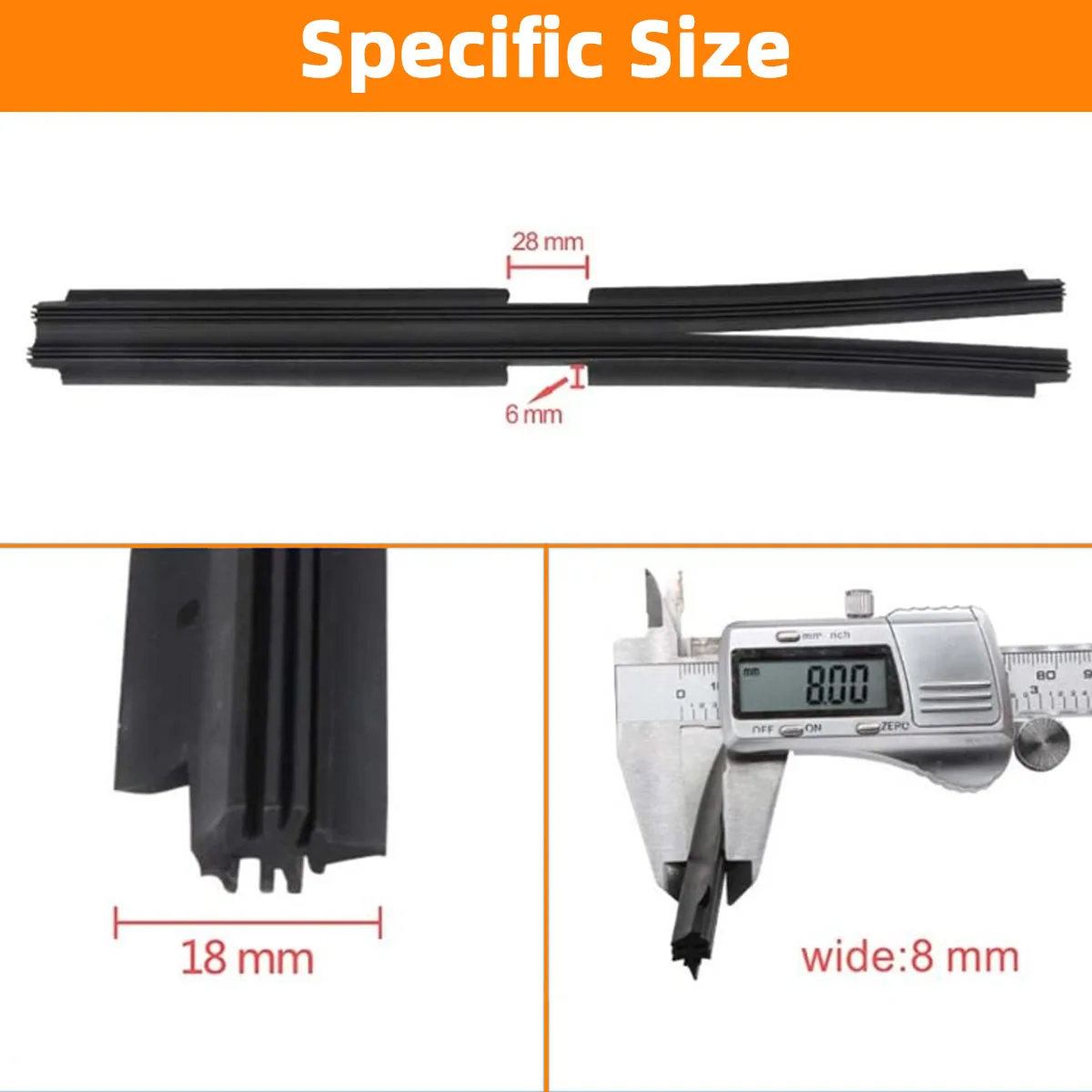 Automotive Rubber Strip automotive insert soft natural rubber strip for Valeo type wiper blades 16"17"18"19"20"21"22"24"26"28"30"32"