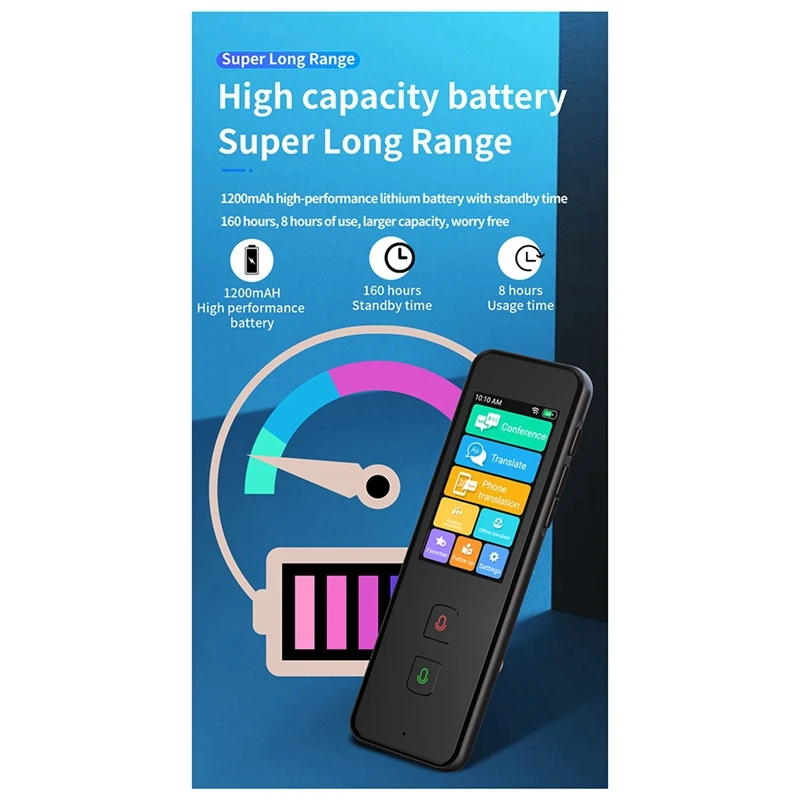 New M10 Intelligent Speech Translation Machine Intelligent Voice Translator For Overseas Travel Business Negotiation