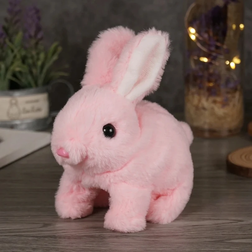 Long-haired Bunny Electric Plush Toy Soft Plush Simulation Shape Small Animal Doll Battery Interactive Children's Favorite Gift 2