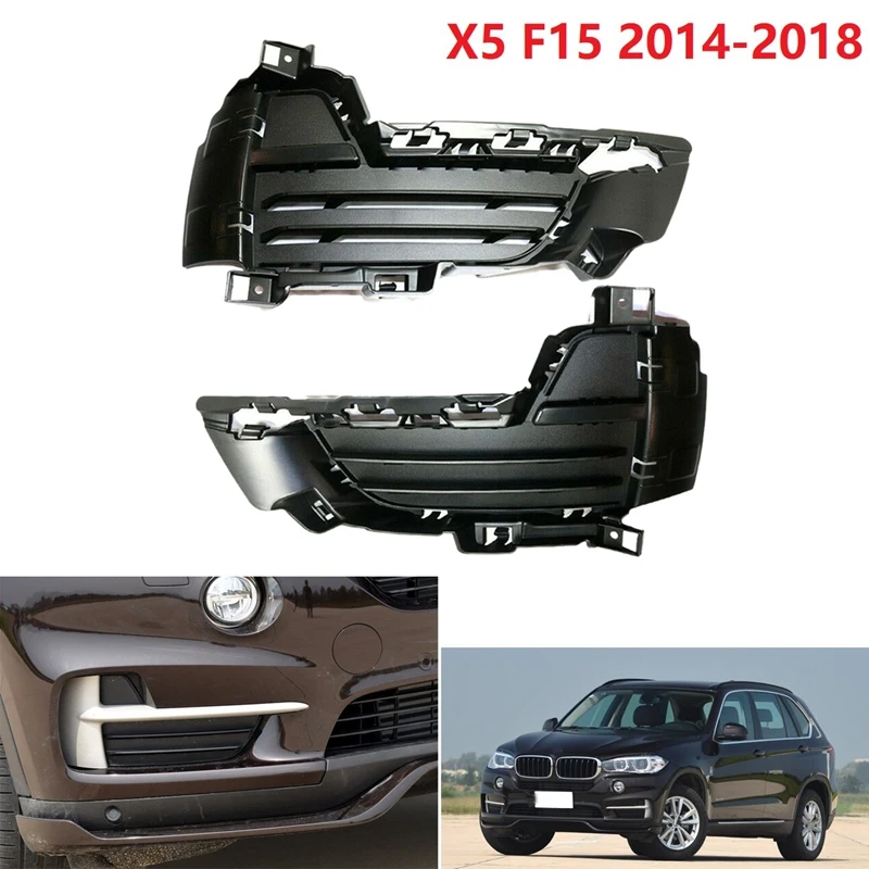 

Front Bumper Grille Left&Right Mesh Grill Cover Vent Black For -BMW X5 F15 2014-2018 51117307993 51117307994