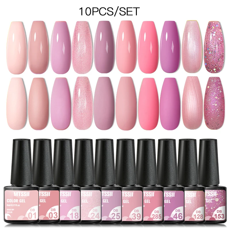 10Pcs/Set Nude Brown Gel Nail Polish Semi Permanent Soak Off UV LED Hybrid Gel Varnishes Autumn Winter Nail Art Gel For Manicure 3
