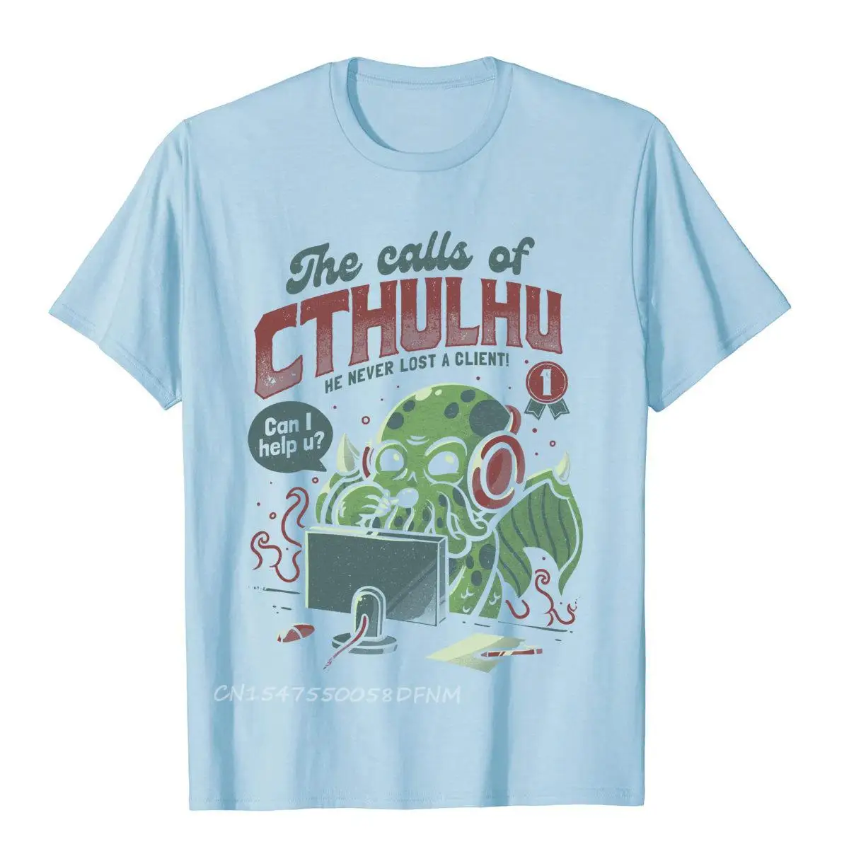 Camisetas de The Calls Of Cthulhu para adultos, Tops góticos ajustados de algodón, Camiseta de calle de lujo, Camiseta de Navidad