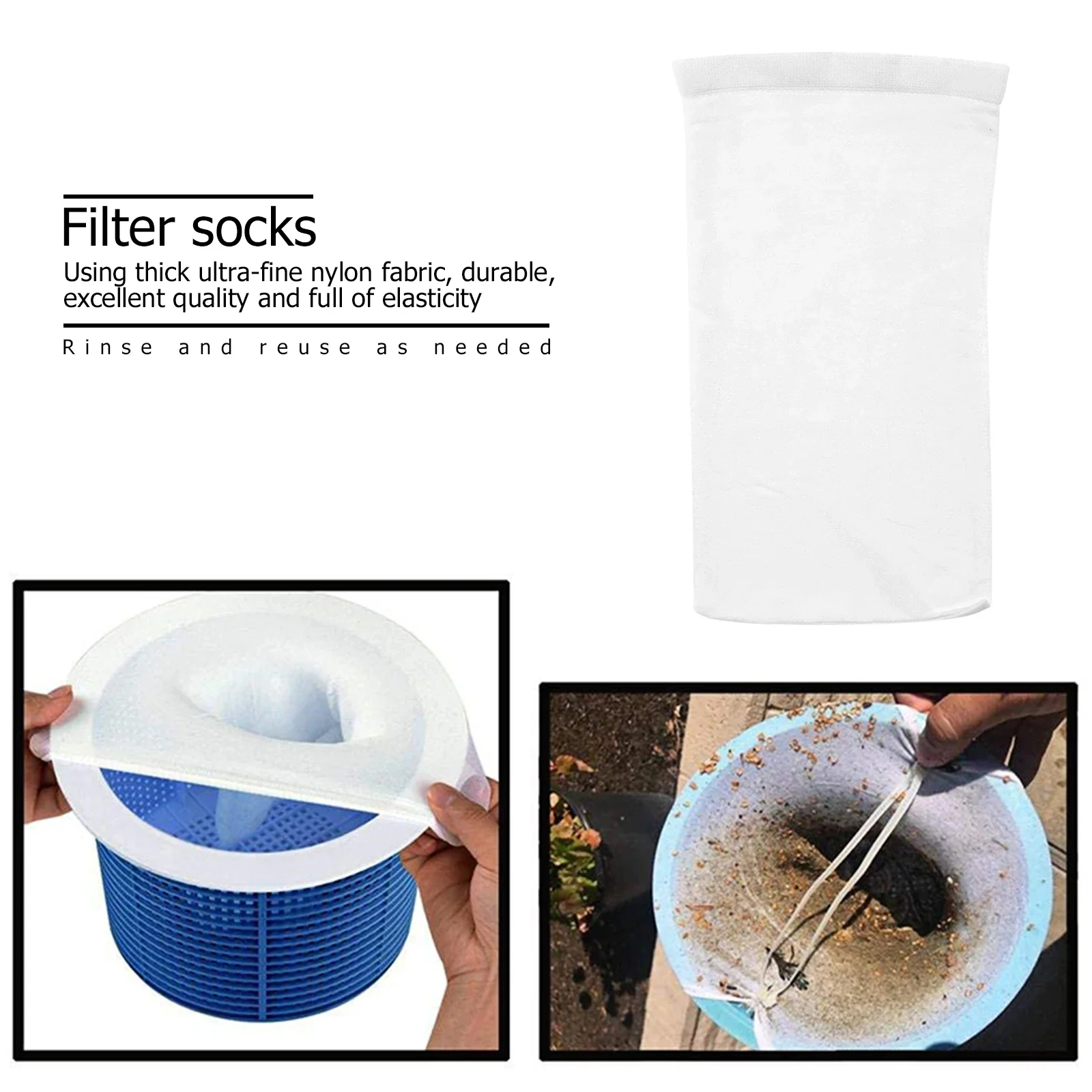 5/10/20Pcs Pool Skimmer Socks Household Perfect Savers Nylon Mesh Swimming Pool Filters Socks for Baskets Skimmers Ground Pool
