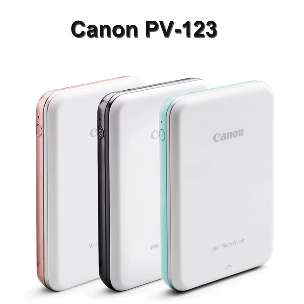캐논 PV 123 포토 프린터, 미니 열 포켓 휴대용 블루투스 NFC 포토 프린터, 20 매 ZP-2030, 5x7.6 cm 인화지