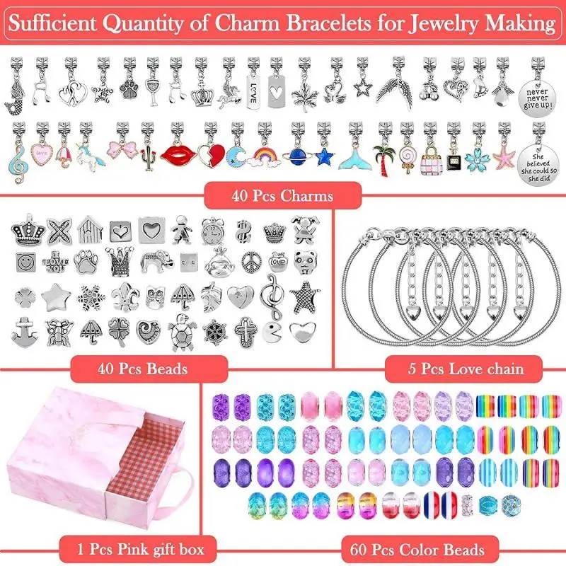 

Colorful Cartoon Crystal Bracelet Diy Handmade Jewelry Bamboo Box Set Gift Girl's Hand String Beads DIY jewelry gift