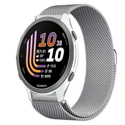 Elegant Metal Milanese Loop Strap - Magnetic Bracelet - 20mm Universal (Silver)