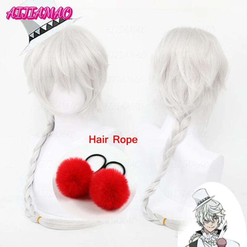 

High Quality Nikolai Gogol Cosplay Wig Anime Season 4 Long White Braid Heat Resistant Synthetic Wigs + Wig Cap