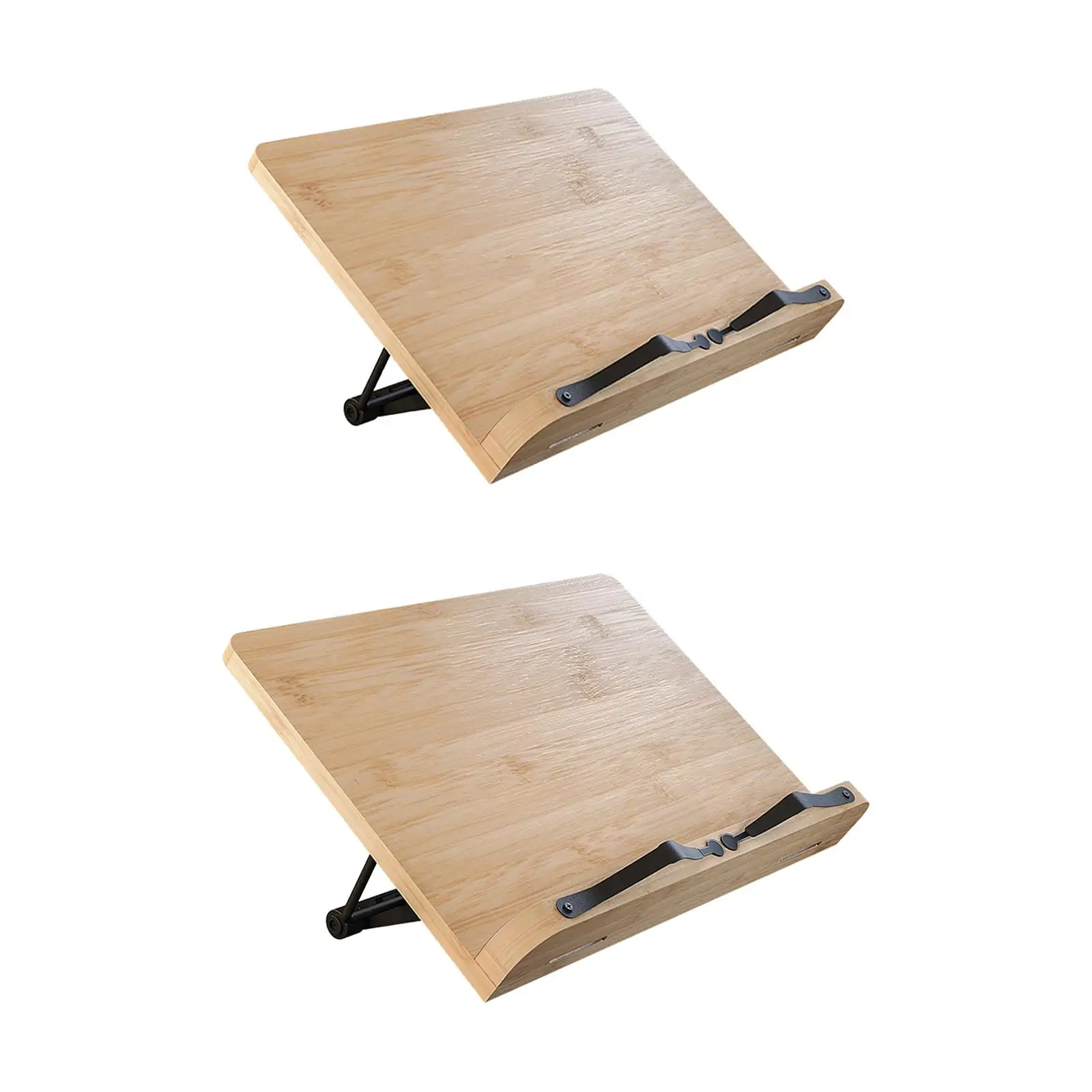 Bamboo Book stand Holder with 6 Adjustable Height for Cookbook,Textbook Useful Reading Accessory Hands Free in Bed