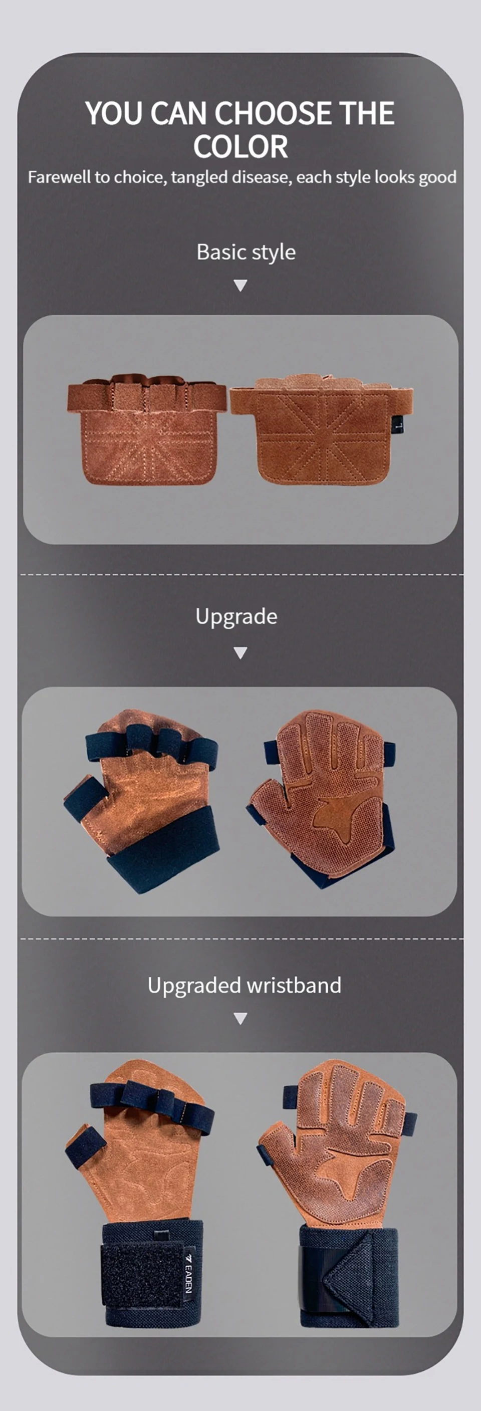 Description Picture 4 of itemCowhide Ventilated Weight Lifting Gloves Men Women Gym Workout Gloves for Fitness Weightlifting Pull Ups Palm Protection Support