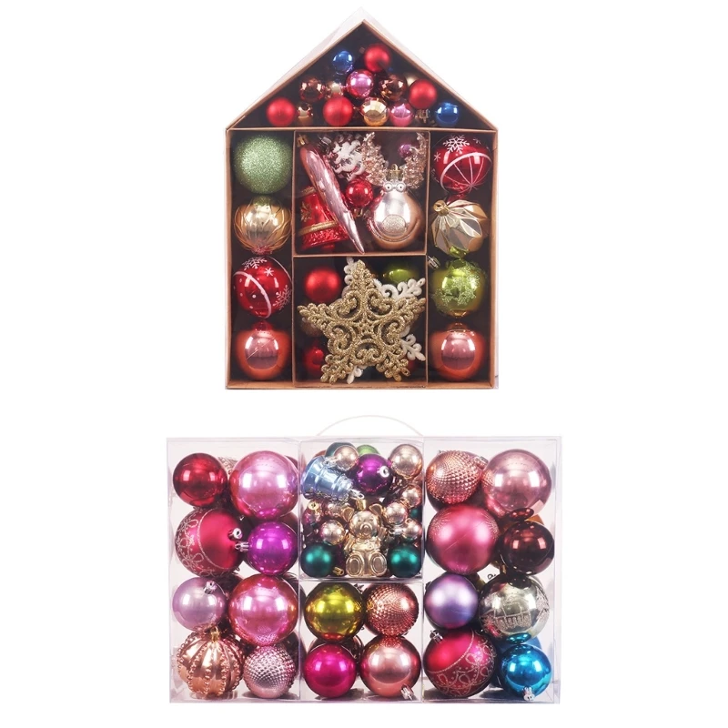 

Christmas Decoration Pack 75/55pcs Randomly Selected Ornaments,Festive Balls Drop ship