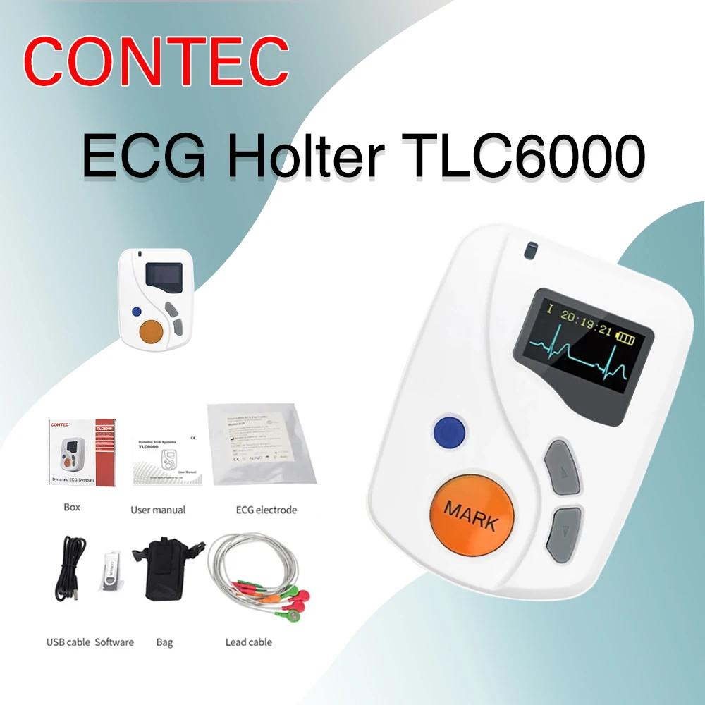 Tlc6000 Monitor portátil CONTEC TLC6000 sistemas dinámicos Holter ECG de 12 ...