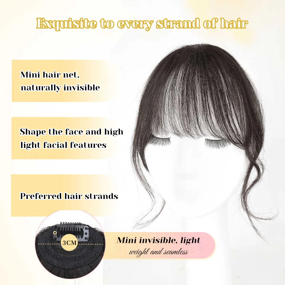 Brown Synthetic Hair Clip In Bangs For Women
