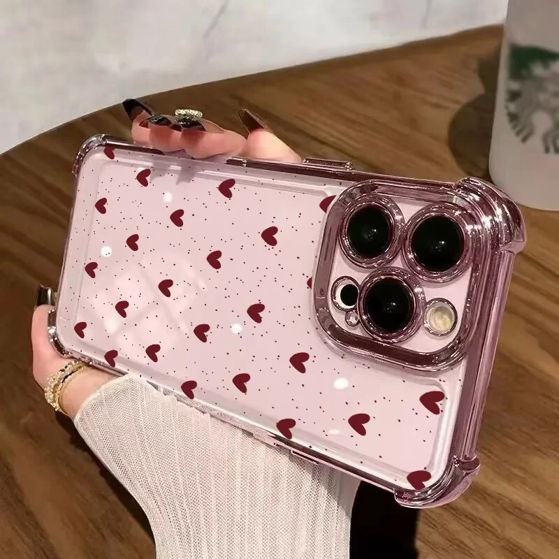 Luxury Love Heart Airbag Phone Case Cover