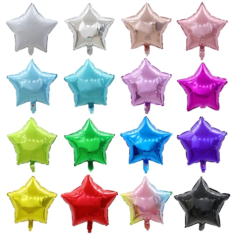 5 pcs 10 inch Five-pointed star foil balloon baby shower wedding children's birthday party decorations kids balloons birthday foil balloons birthday balloon set birthday balloons party balloon set birthday party decoration set