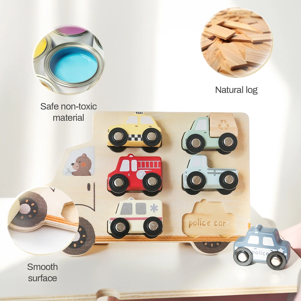 Montessori Baby Puzzles Spielzeug Holz Geometrie Puzzle Spielzeug Tier Auto Form Puzzle Bord Passenden Spiele Pädagogisches Lernen Spielzeug – Detail 6