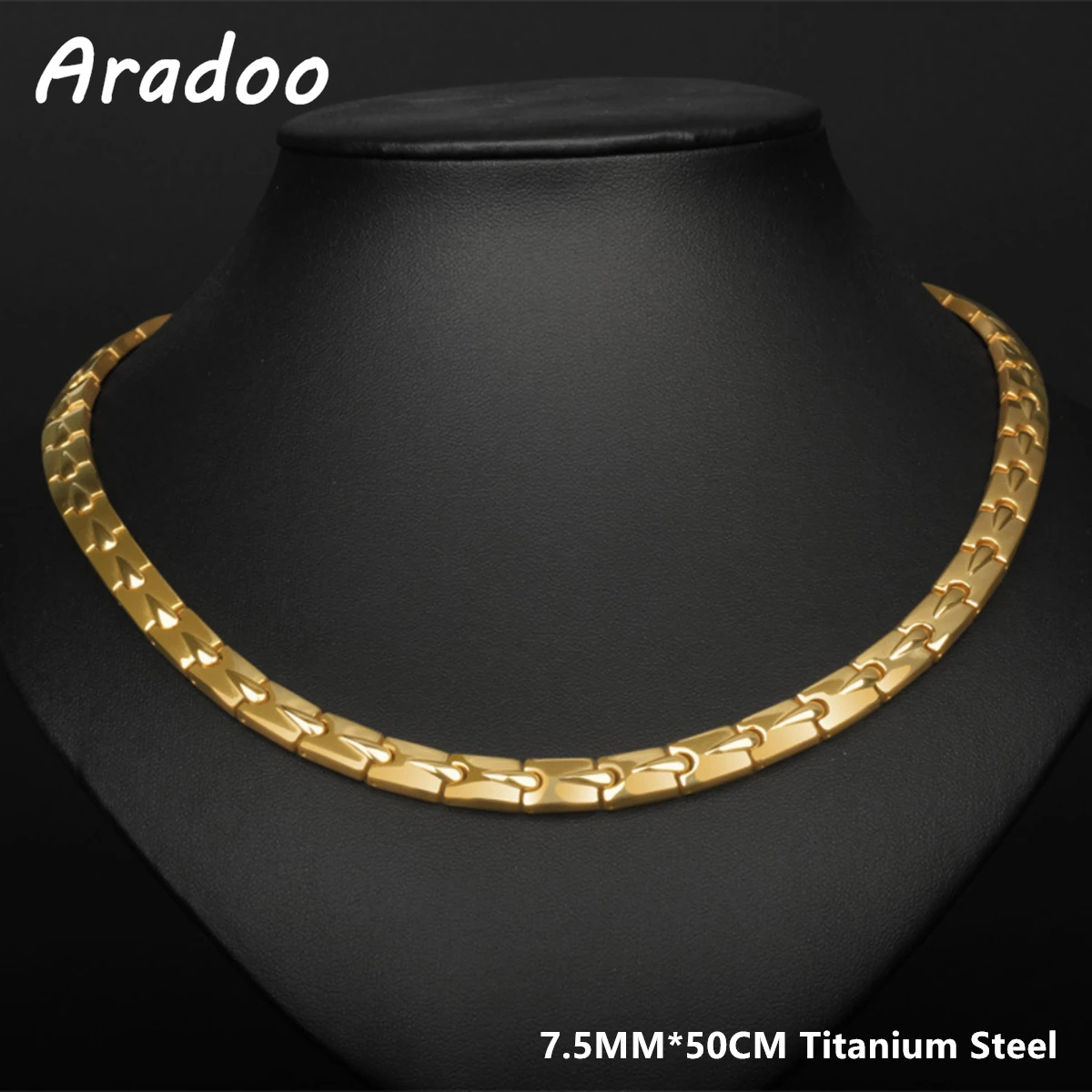 

ARADOO Classic Water Drop Titanium Steel Necklace Stainless Steel Hematite Magnetic Therapy Necklace Collar