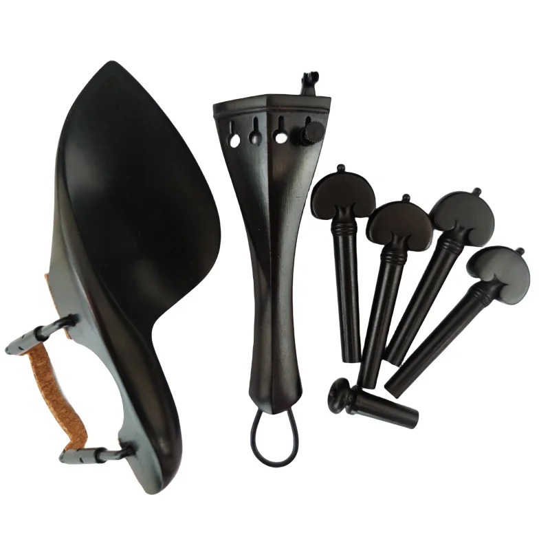 Violin Parts Whole Set 4/4 Size Ebony Accessories Chin Rest Tailpiece Pegs Endpin