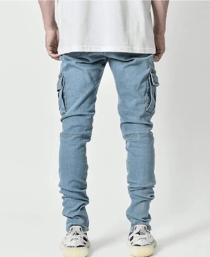 Jeans Men Pants Wash Solid Color Multi Pockets Denim Mid Waist Cargo Jeans Plus Size Fahsion Casual Trousers Male Daily Wear jeans men pants wash solid color multi pockets denim mid waist cargo jeans plus size fahsion casual trousers male daily wear