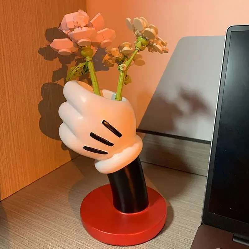 

Cartoon Creative Mickey Holding Vase Desktop Ornaments Home Bedroom Desk Personalized Creative Decorative Ornaments