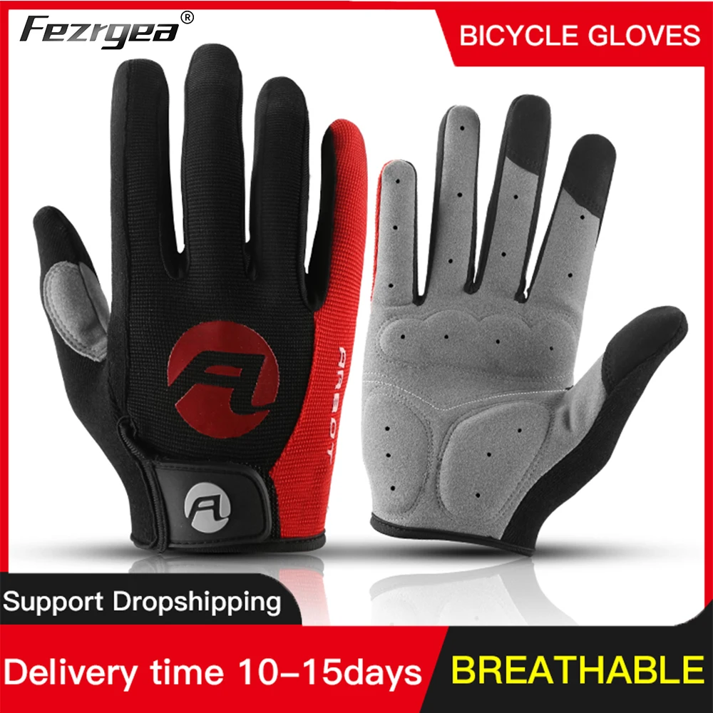 

Outdoor Sports Cycling Gloves Men'S And Women'S Fitness Non-Slip Riding Full-Finger Bicycle Breathable Touch Screen Gloves
