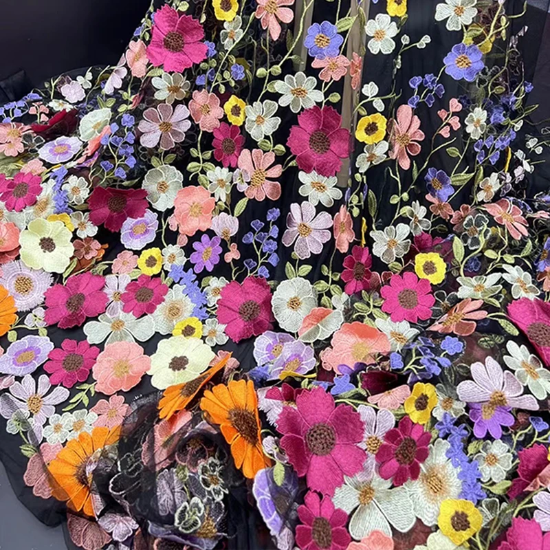 15 Cm De Large - Motif Floral Européen - Élastique - Broderie - Bordure