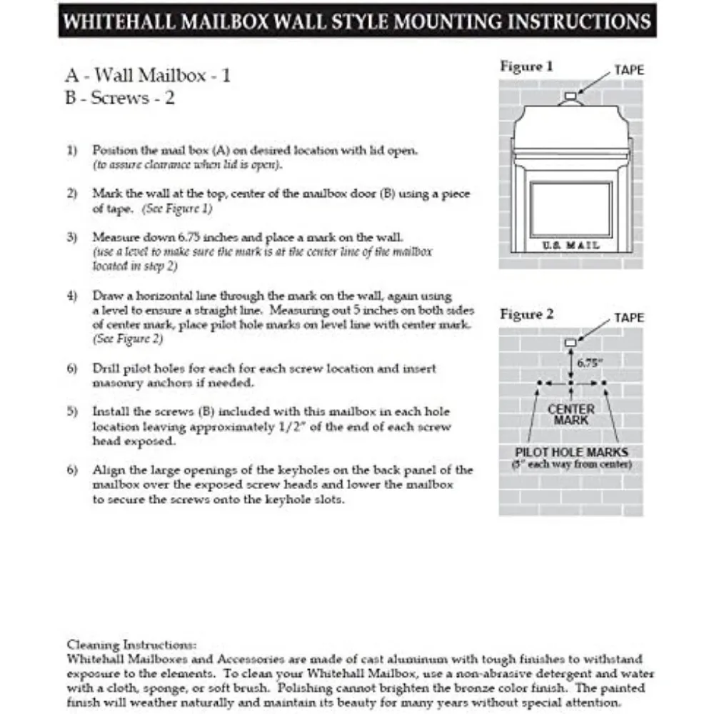 Locking Wall Mounted Large Mailbox