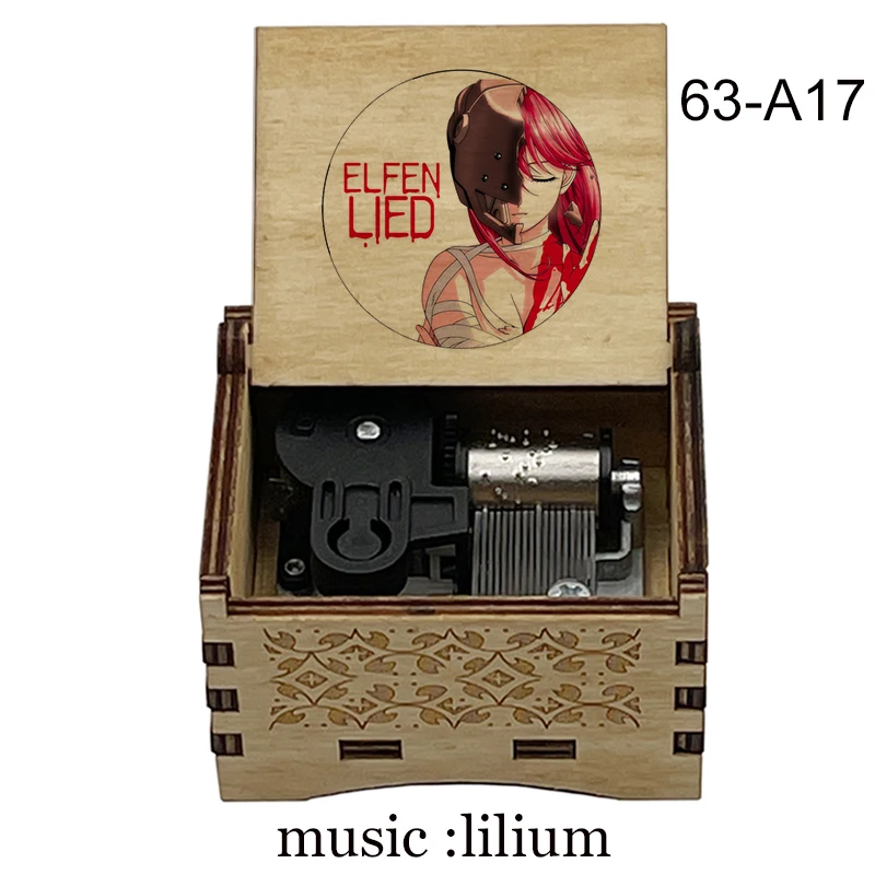 Anime Elfen Lied Wooden Music Box Lilium Song Silver Mechanical Boutique Wind Up  Grilfriend Birthday Gift Home Decoration 5