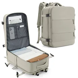 Compact Travel Backpack: Stylish Cabin-Approved Bag - Large (Brown)