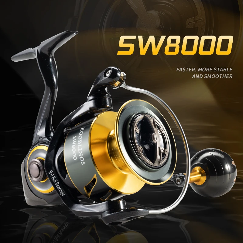 ROOBLINOS SW Saltwater Fishing Reel Size 4000-8000 9+1BB 18kg Max