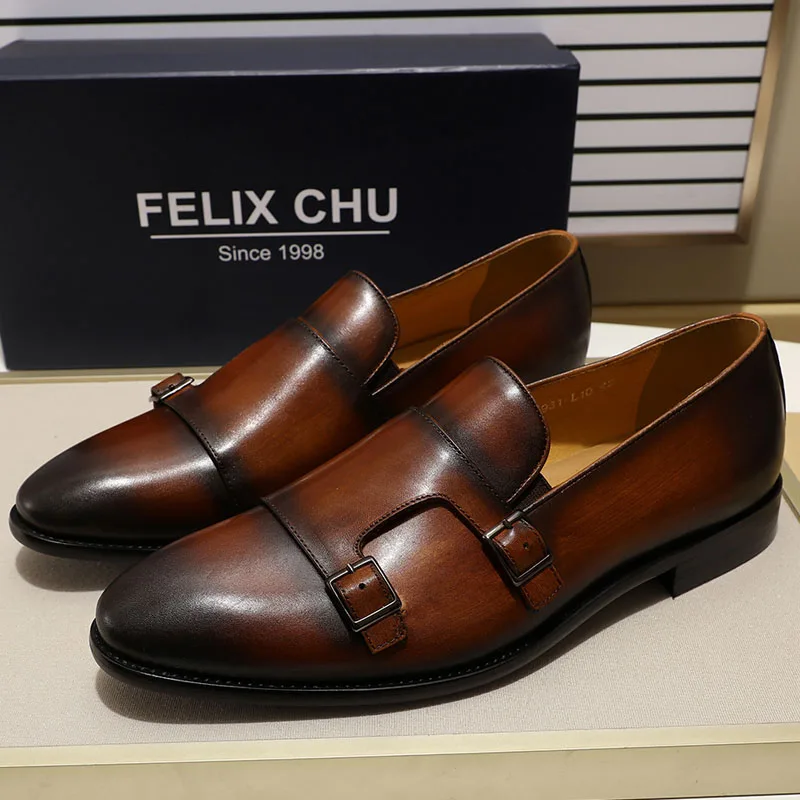 Fashion Gentleman Leather Men Monk 