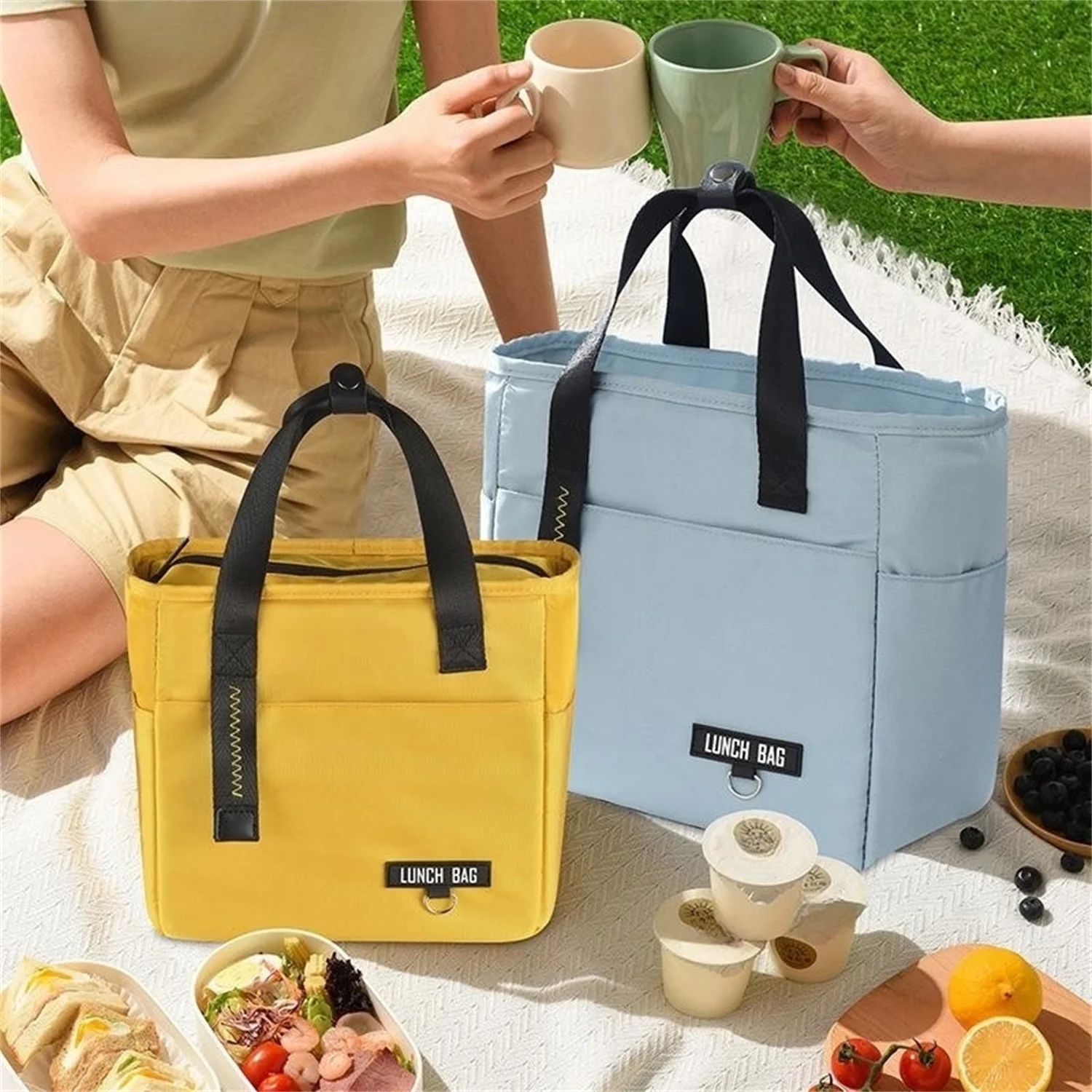 

Simple Portable Storage Tote Handheld Insulated Bag Food Storage Handbag Portable Thermal Lunch Box Bag
