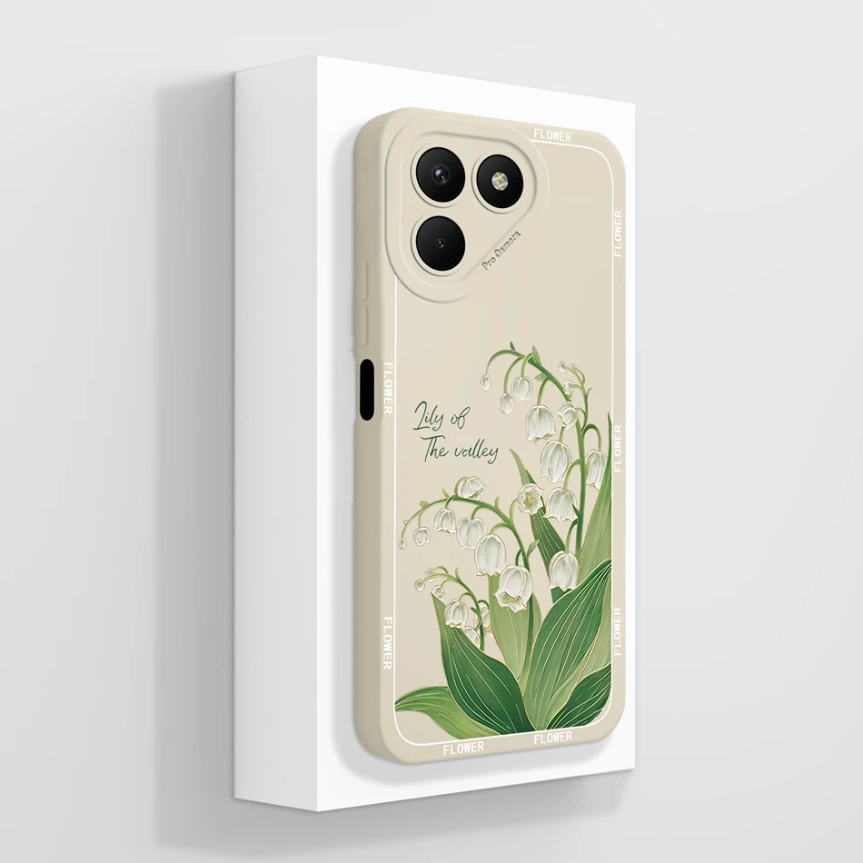 Cute Animals Flower Pattern Soft Liquid Silicone Phone Case Cover