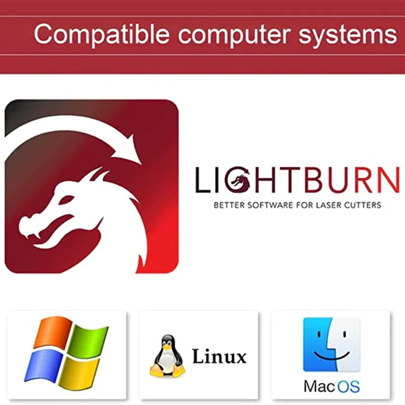 Engraving Software Manual Tyvok LightBurn Core License Key/GCODE Control Software with All Brands Laser Engraver Controller Compatible Supports Mac Wind