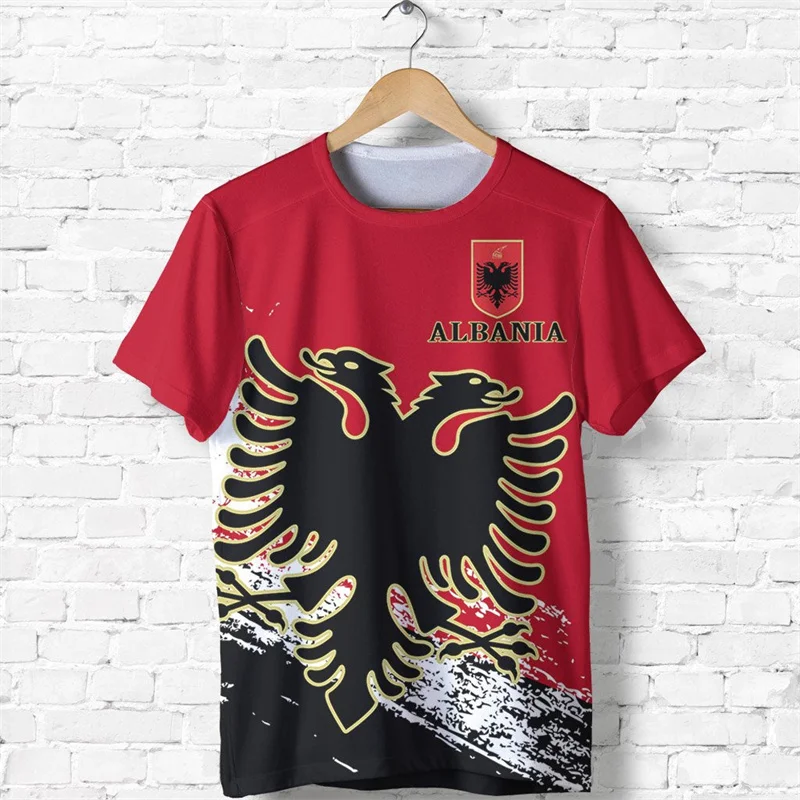 Albanien Herren- und Damen-T-Shirts 3D Fußball-Uniformen Outdoor-Sport Fitness Wettkampf-Training Schnelltrocknende Atmungsaktive Streetwear – Detail 14