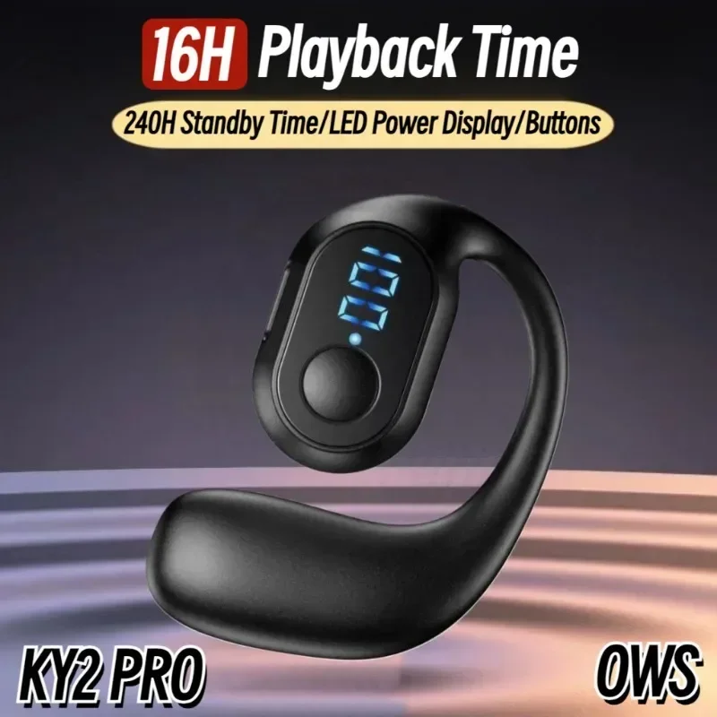 NEW KY2 PRO Wireless Earphones Air Conduction OWS Headphone HiFi Ear-Hook Music Sports Noise Cancel Headset For All Smartphones