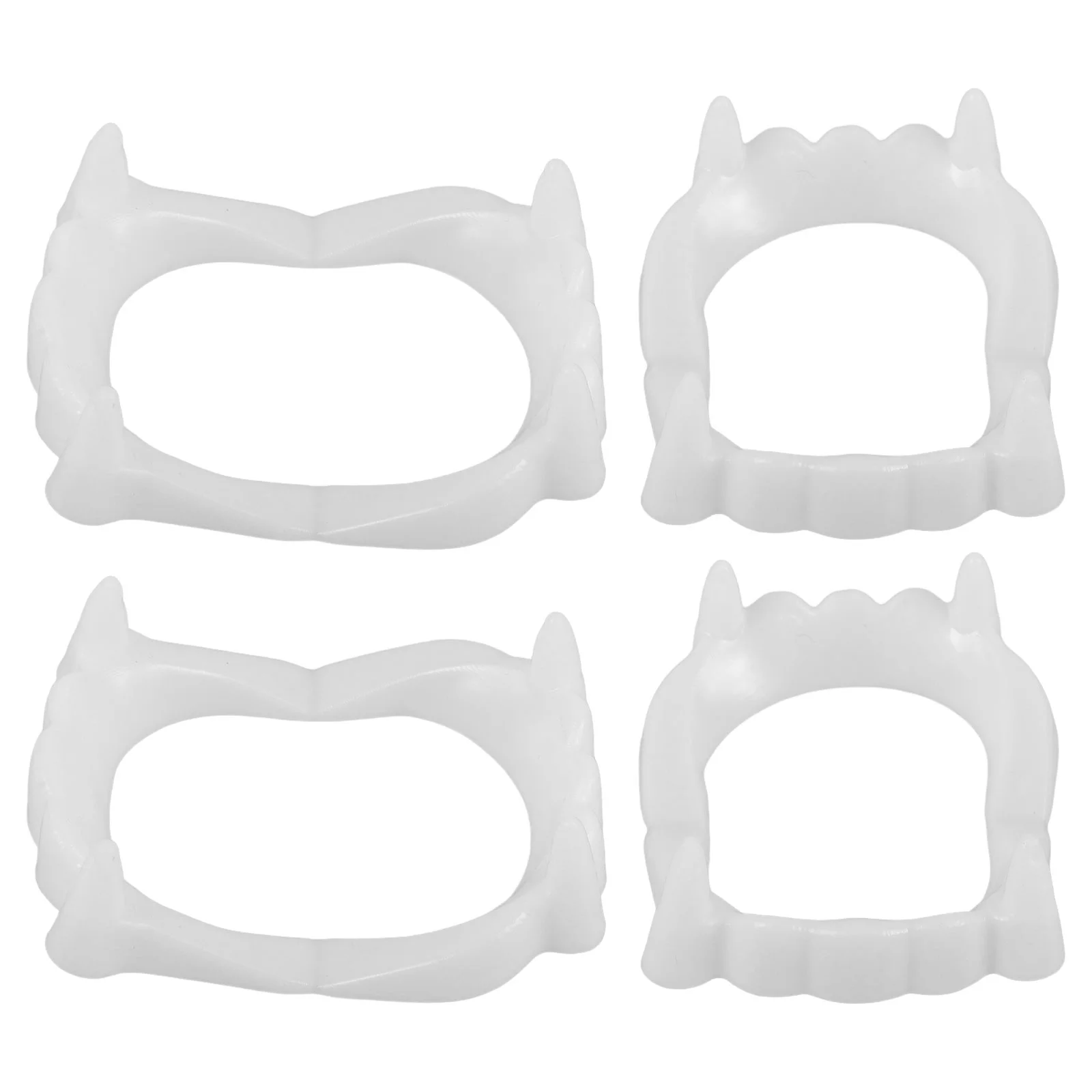 4 Pcs Cosplay Props Artificial Teeth Spoof Tooth Dentures Cover Halloween Party Fake