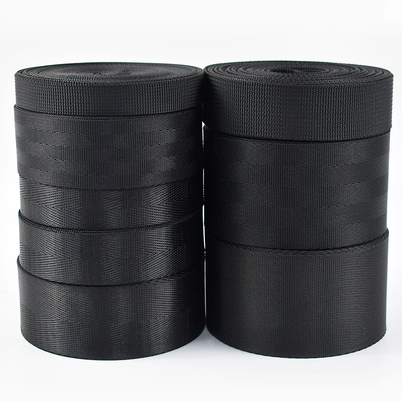 10m Black Nylon Webbing Tape