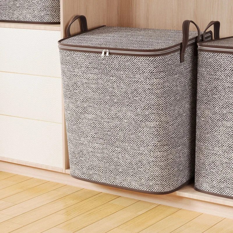 Large-capacity Clothes Storage Bag Fabric Oblique Striped Storage Box Household Large-capacity Clothes Quilt Storage Packing Bag 3