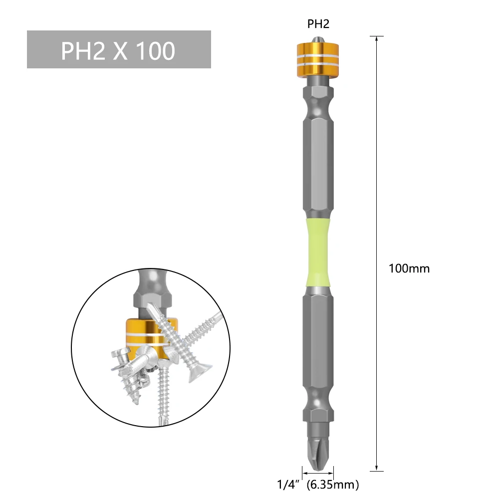 LAVIE Nunchaku Starker Magnetischer Batch-Bit-Kopf Kreuz-Elektromagnetspule K5 Material PH2 Schraubendreher Elektrischer Bohrschrauber – Detail 3