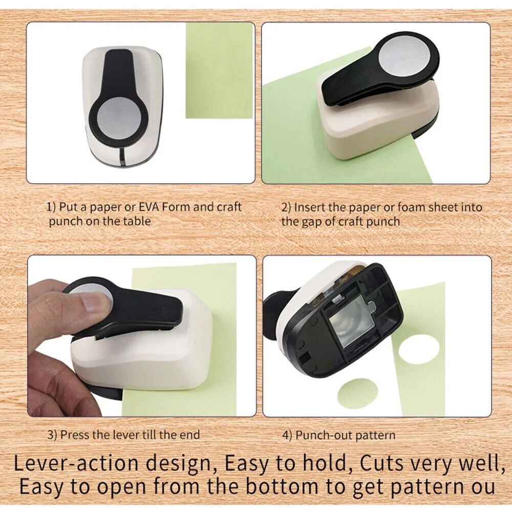 9/16/25/38/50mm Hole Puncher Circular Embosser Hole Shape Labor-saving Design Punch ABS+alloy EVA Chip Multiple Sizes Portable paper punch hole punching tools circle hole punch embossing maker