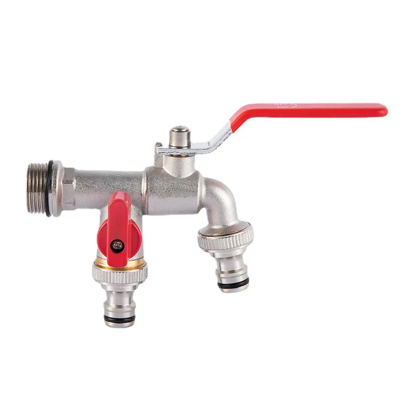 Jardim Torneira de Bronze Cozinha Jardim Duplo Aberto Duplo Controle Máquina de Lavar Roupa Torneira da Pia ao ar Livre Dn15-dn20