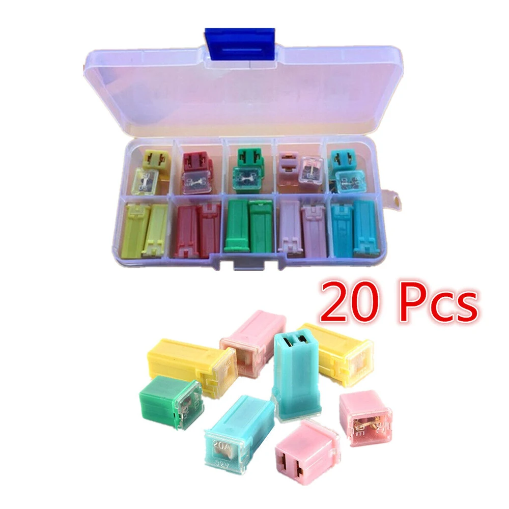 20 Stück JCase Boxförmiges Mini-Sicherungsset für Autos, quadratisch, Kfz-Zubehör, geeignet für 20A 30A 40A 50A 60A – Detail 8