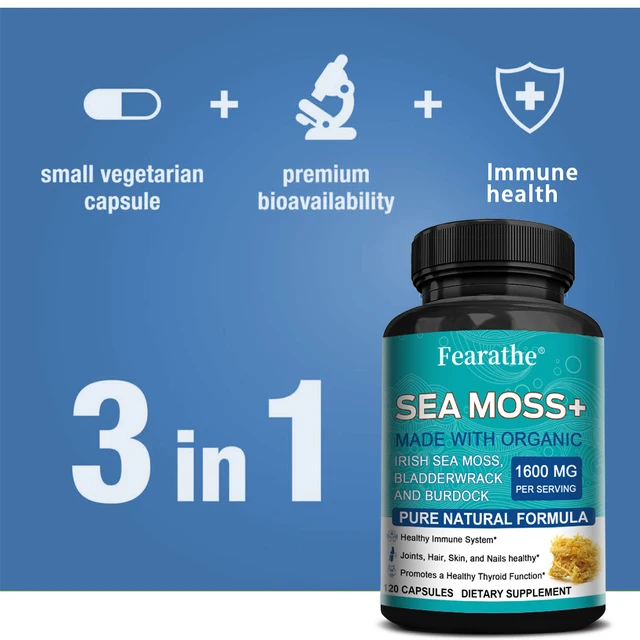 6076-4f4a59.jpg Sea Moss Capsules 1600mg - for Thyroid and Immune Support, Cells, Skin, Hair, Nails, Gut Cleansing, Detoxification