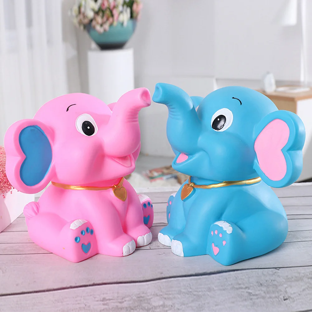 Cartoon Elephant Saving Bank Safe Material Lightweight Kids Piggy Bank Resin Craft Decoration Fits Standard for Children 2