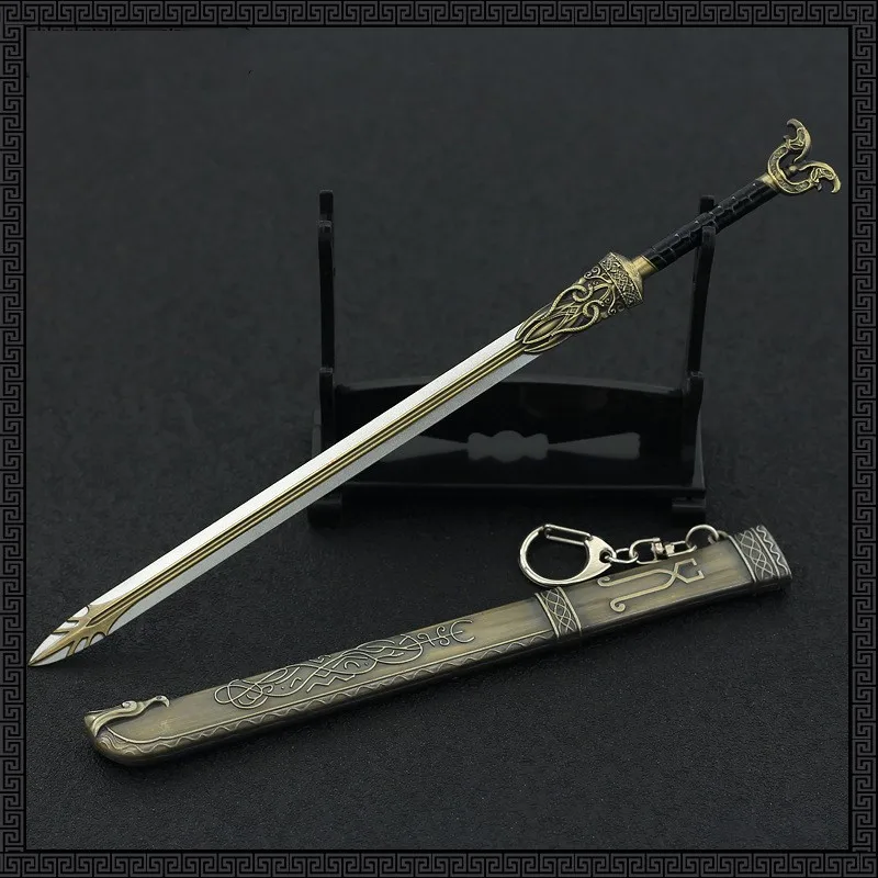 

God of War 5 Weapon Freyja Trengua Sword Kratos Game Metal Weapon Katana Sword Spear Toy Weapons Model Keychain Toy for Boy Gift