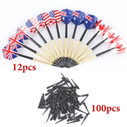 12 PCS Professional Electronic Dartboard Safety Darts Set with Extra Soft Tips (12 dart n 100 tips)