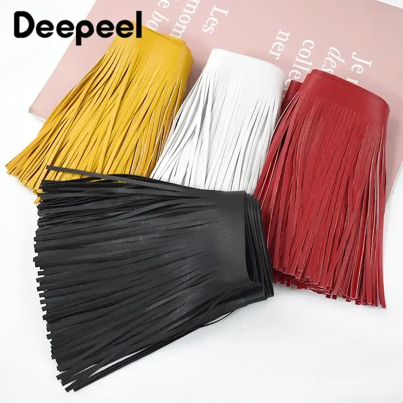 1 미터 10-30cm PU 가죽 술 프린지 트림 장식 레이스 리본 DIY 핸드백 자켓 스커트 의류 패브릭 봉제 액세서리
