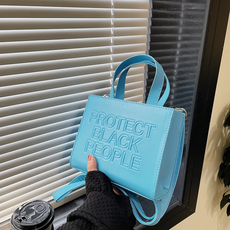 Women's Bag 2023 Trend Protect Black People Bag High Quality Luxury Designer Handbag Protect Black Women Shoulder Square Bag