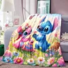 Cartoon Cute Stich Blanket, 3D Printing Lilo & Strong Soft and Comfortable Children's Nap Sleeping Blanket, Bedding 3