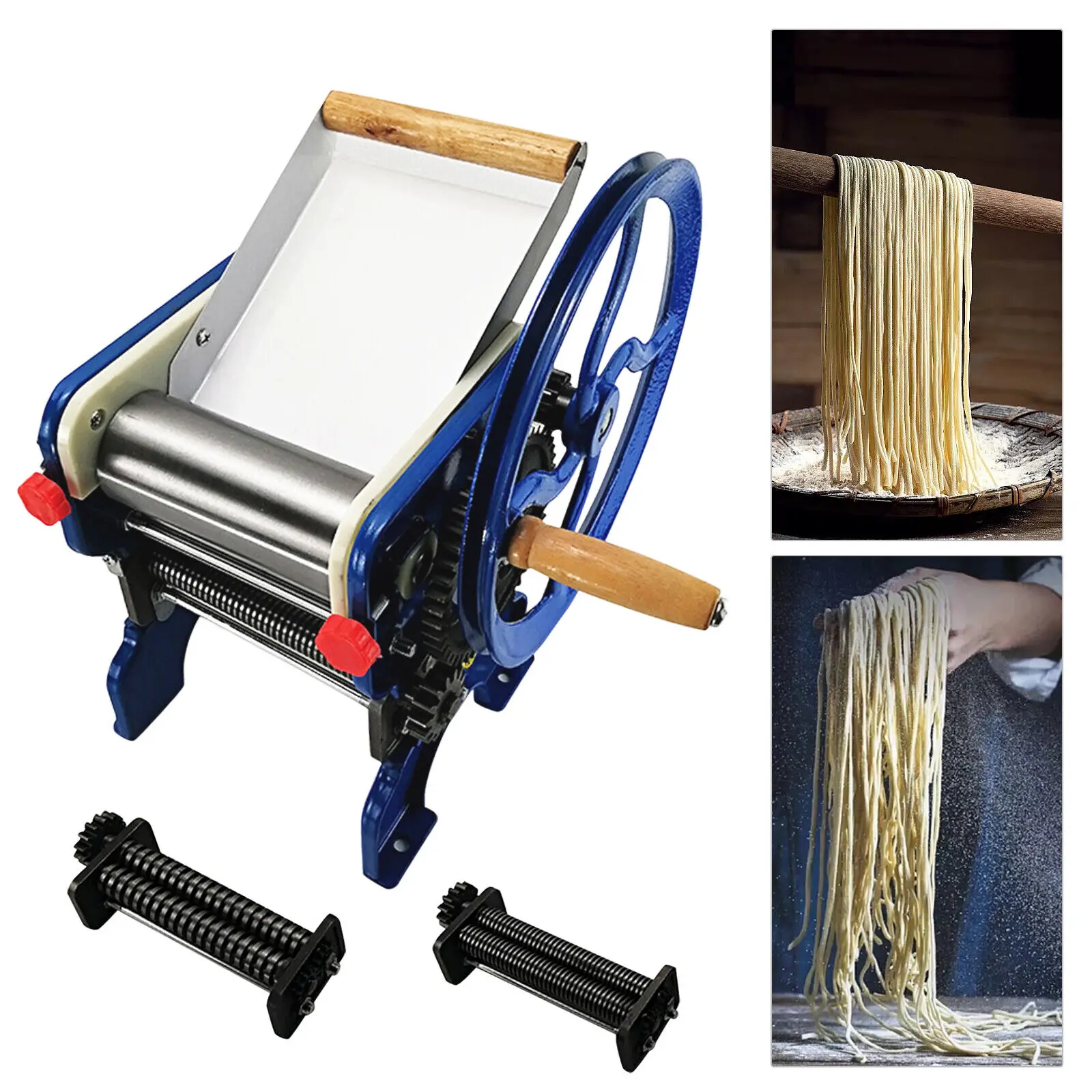 

Commercial Stainless Manual Pasta Press Maker Dough Roller Sheeter Noodle Machine Dumpling Skin Maker Adjustable